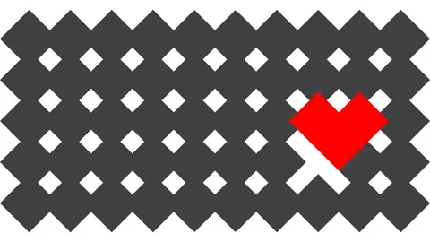 Two red hearts flipping 2d animation Video stock 144619121
