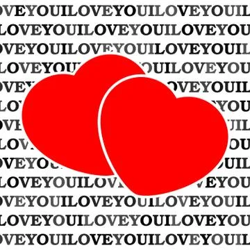 Two red hearts in front of a white background Stock Illustration