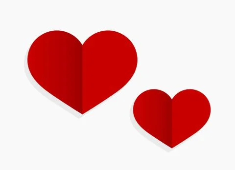 Two red hearts icons. Vector illustration. Stock Illustration