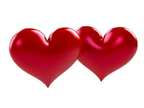 Two red hearts Stock Illustration