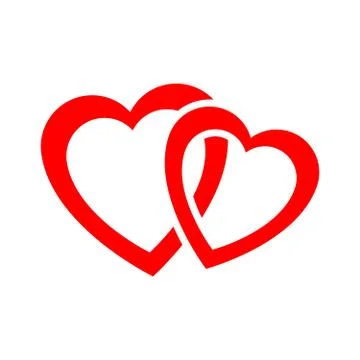 Two red hearts Stock Illustration
