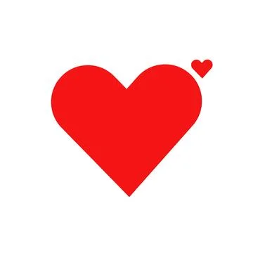 Two Red Hearts One Large One Small love symbol Stock Illustration