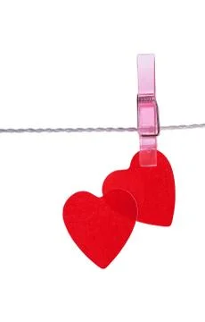 Two red hearts 스톡 사진