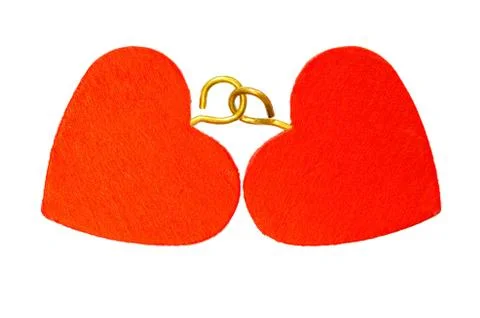 Two red hearts. Stock Photos