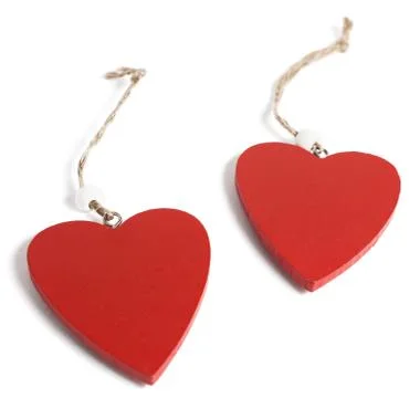 Two red hearts Stock Photos