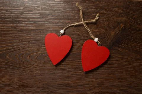 Two red hearts Stock Photos