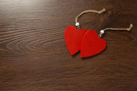 Two red hearts Stock Photos