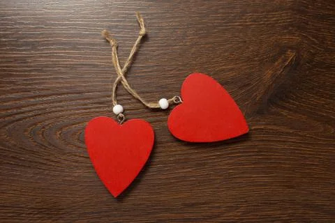 Two red hearts Stock Photos