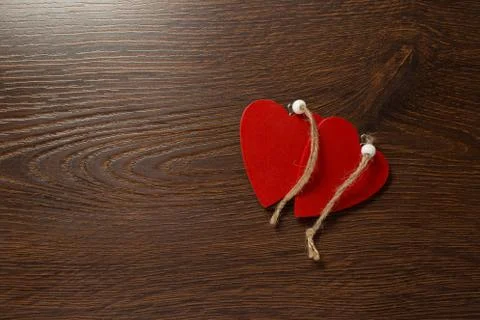 Two red hearts Stock Photos