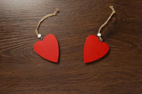 Two red hearts Stock Photos