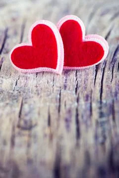 Two Red Hearts 스톡 사진