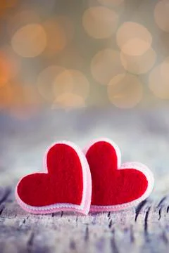 Two Red Hearts Stock Photos