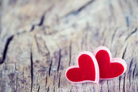 Two Red Hearts 스톡 사진