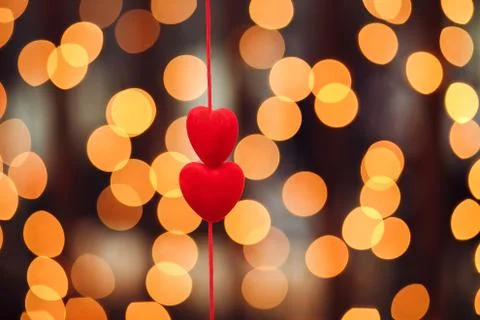 Two red hearts Stock Photos