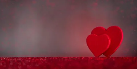 Two red hearts Stock Photos