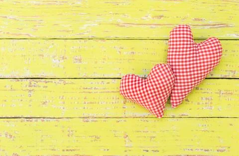 Two red hearts together Stock Photos