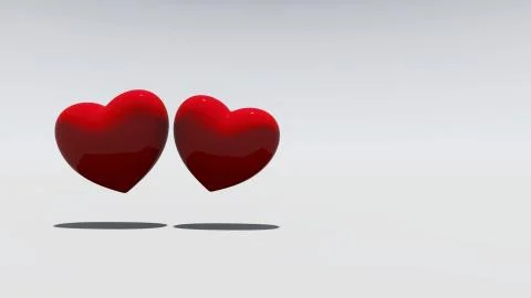 Two red hearts on a white background Stock Illustration
