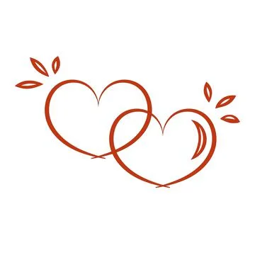 Two red hearts on a white Background. Stock Illustration