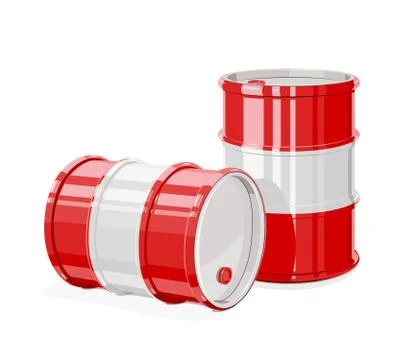 Two Red metal barrel. Stock Illustration
