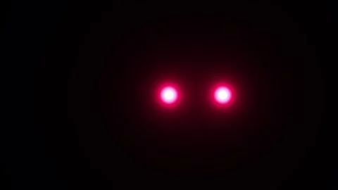 Two Red Orbs Light One Static In The Middle The Other Move Horizontally Stock Footage 244330929