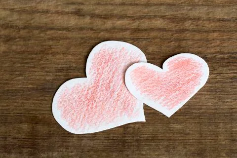 Two red paper hearts Stock Photos