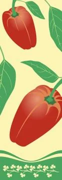 Two red peppers Stock Illustration