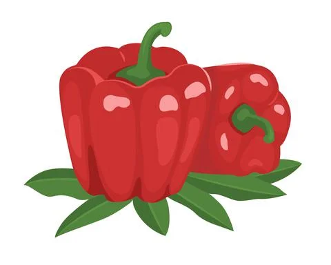 Two red peppers isolated on white Stock Illustration