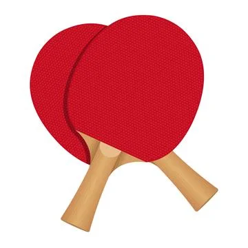 Two red ping pong paddle or table tennis racket Stock Illustration