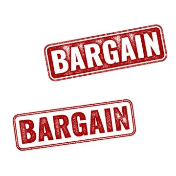 Two red realistic vector Bargain stamps isolated Stockillustratie