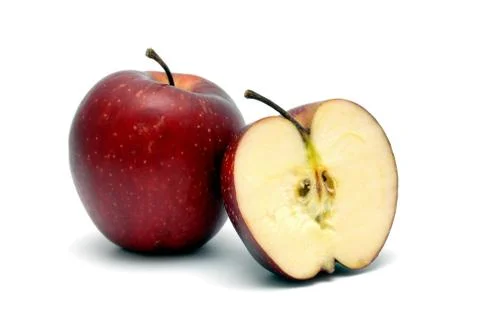 Two red ripe apples Stock Photos