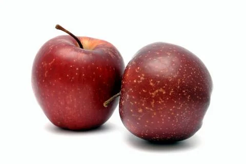 Two red ripe apples Foto stock