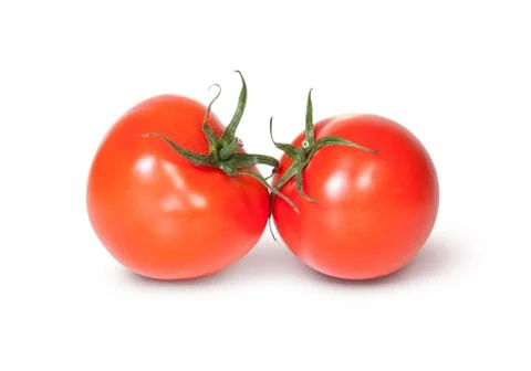 Two red ripe tomatoes Stock Photos