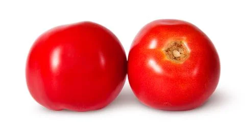 Two red ripe tomatoes Stock Photos