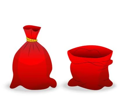 Two red sacks on a white background Stock Illustration