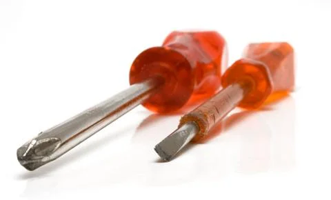 Two Red Screwdrivers Stockfoto's