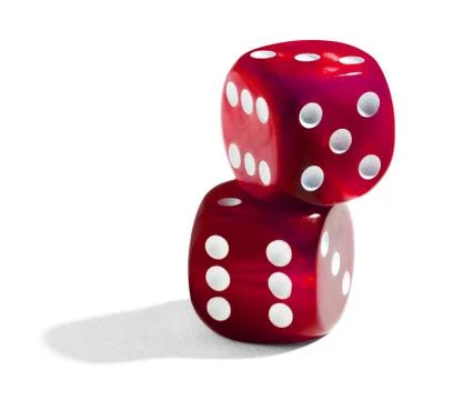 Two red stacked dice Stock Photos