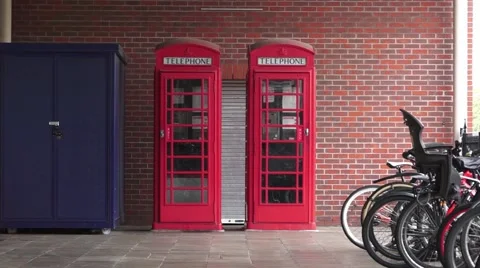 Two Red Telephone Boxes in England Video stock 68634111