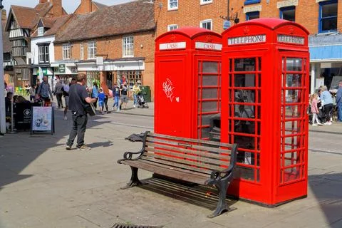 Two red telephone boxes Stock-Fotos