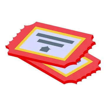 Two red tickets granting access and entry to event Stock Illustration