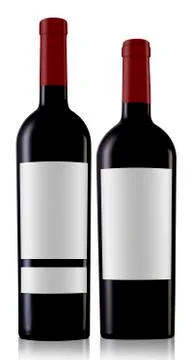 Two red wine bottles 스톡 사진