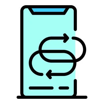 Two refresh signs smartphone icon color outline vector Stockillustratie