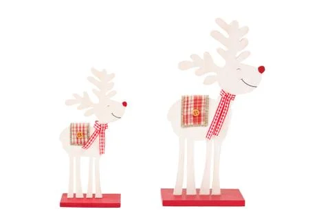 Two reindeers over white background Foto stock