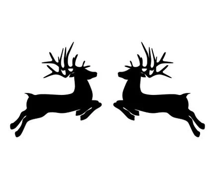 Two reindeers on a white background jump to each other for Christmas Stock Illustration