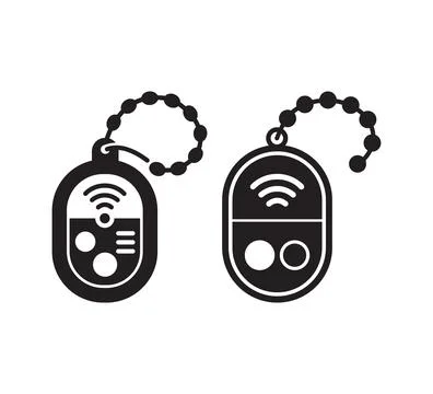 Two Remote Controls with Distinct Button Layouts and Chains イラスト素材