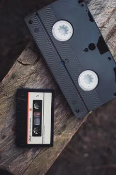 Two Retro cassette close-up Stock Photos