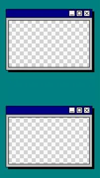Two retro computer interface window frames from operating system Illustrazione stock