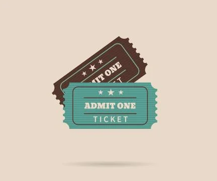 Two retro tickets Stock Illustration