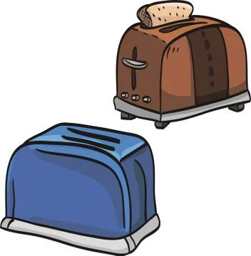 Two retro toasters set Stock Illustration
