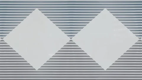 Two rhomb white frames against a background resembling a metal blind made of Stock Footage 165609902