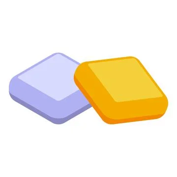 Two rhombus chewing gums with different flavors representing fresh breath Stock Illustration